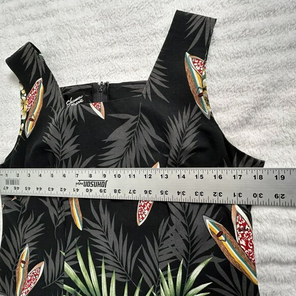 Shannon Marie Hawaii Women's Leafy Print Square Neck Mini Dress Black Large - Picture 7 of 8